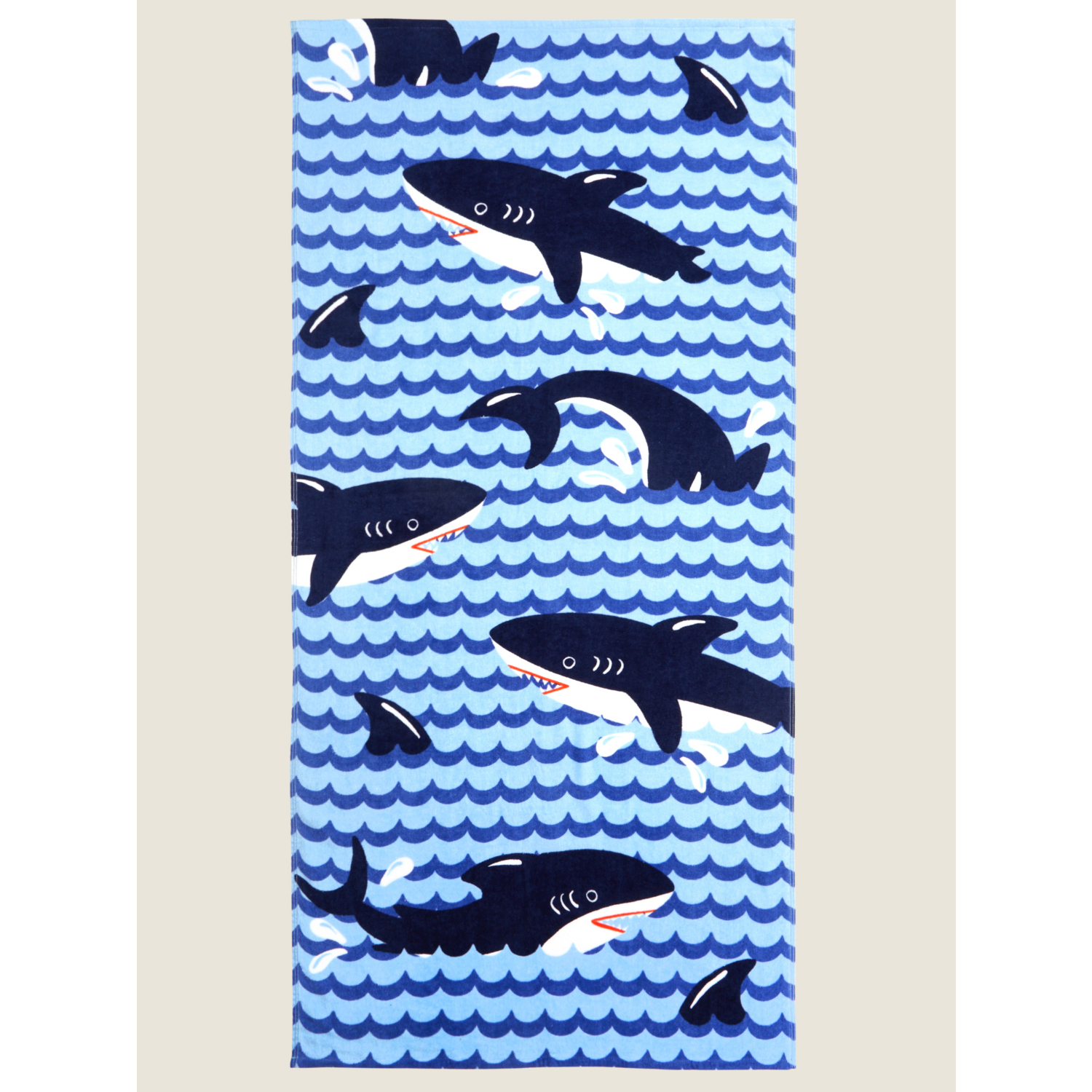 George Blue Shark Beach Towel