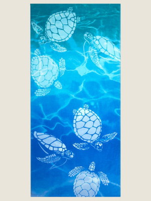 Blue Seaqual Ombre Turtle Beach Towel Home at ASDA