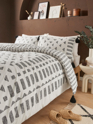 Monochrome Geo Panel Reversible Duvet Set | Home | George At ASDA