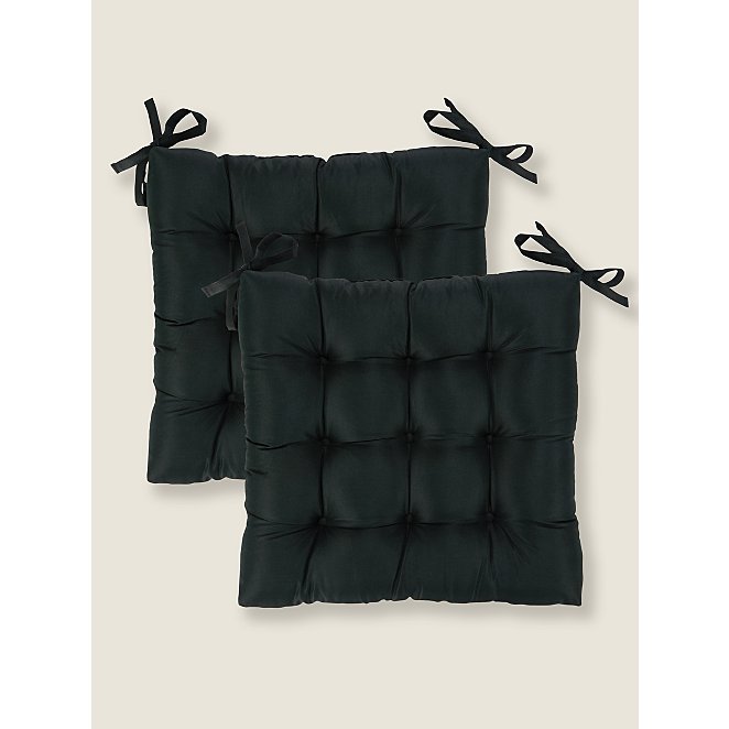Black Seat Cushion Pad – Set of 2 | Home | George at ASDA