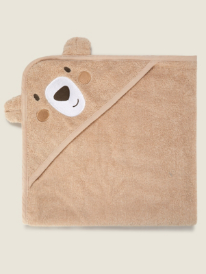 Natural Bear Hooded Towel Baby at ASDA