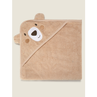 George Unisex Kids Natural Bear Hooded Towel 75Cm