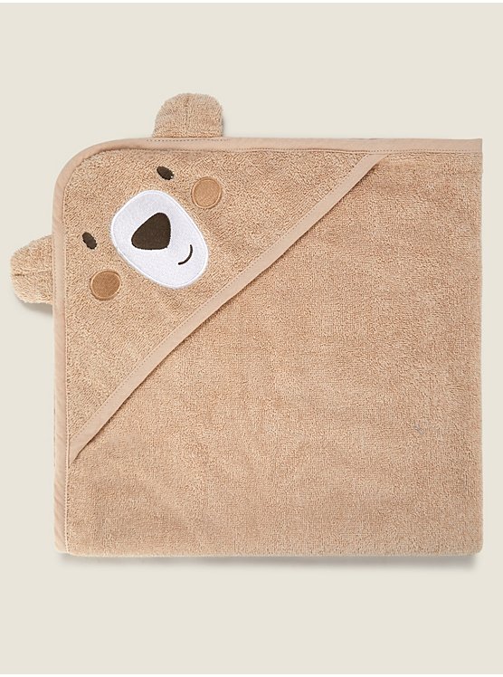 Natural Bear Hooded Towel