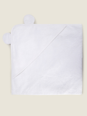 Classic White Hooded Towel Baby at ASDA