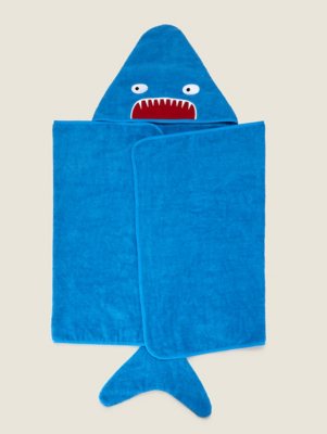 Blue Shark 3D Hooded Towel Baby at ASDA