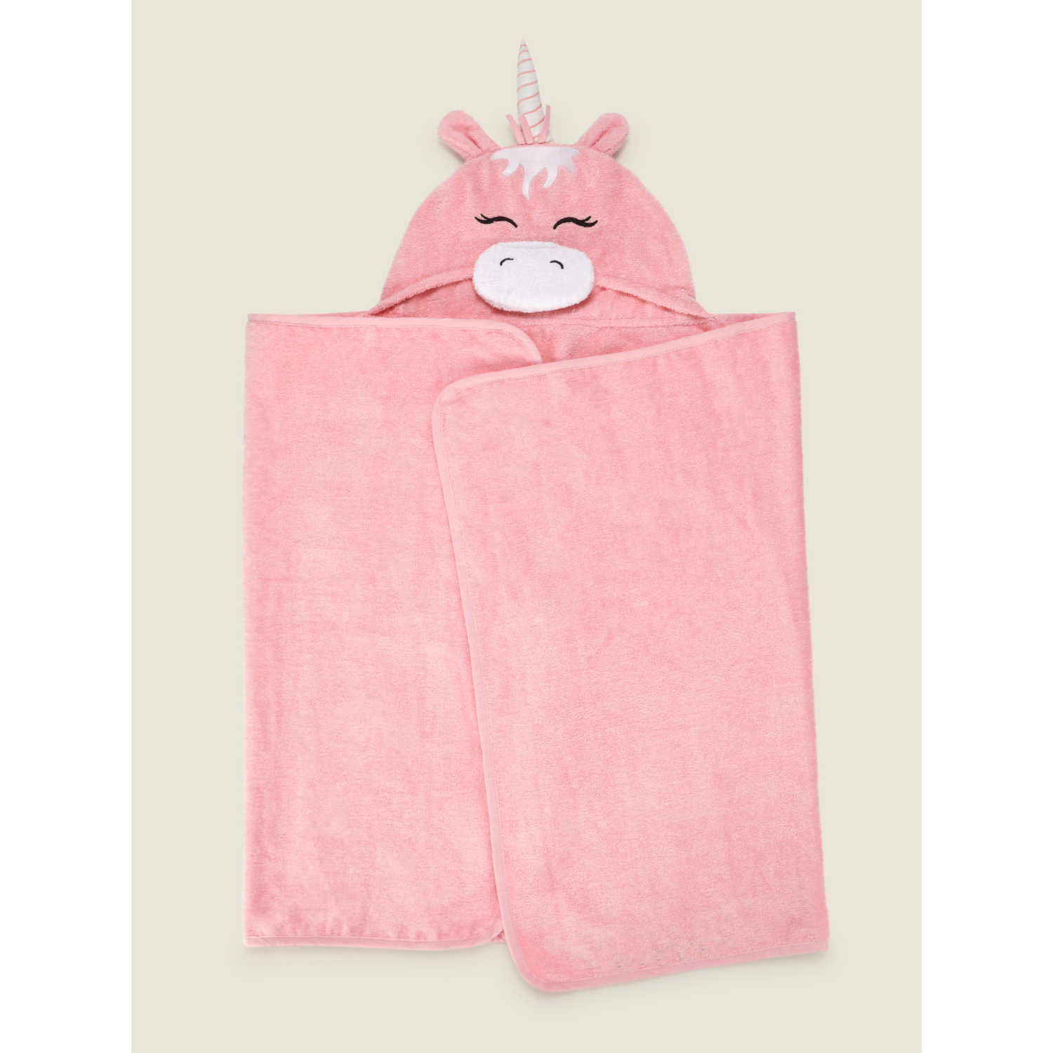George Pink Unicorn Hooded Towel