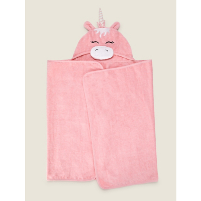 George Unisex Kids Pink Unicorn Hooded Towel 140Cm