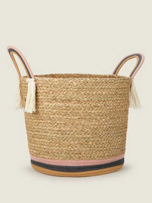 Natural Rainbow Large Storage Basket Home at ASDA