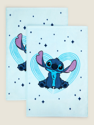 Disney Stitch & Angel Print Guest Towel Set of 2 Home at ASDA