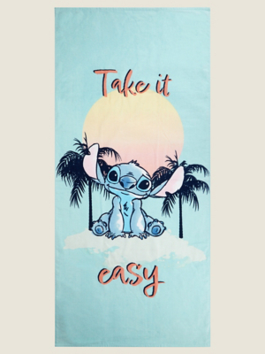 Disney Stitch Panel Print Take it Easy Beach Towel Home at ASDA
