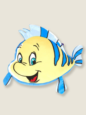 Disney Little Mermaid Flounder 3D Shaped Cushion Home at ASDA