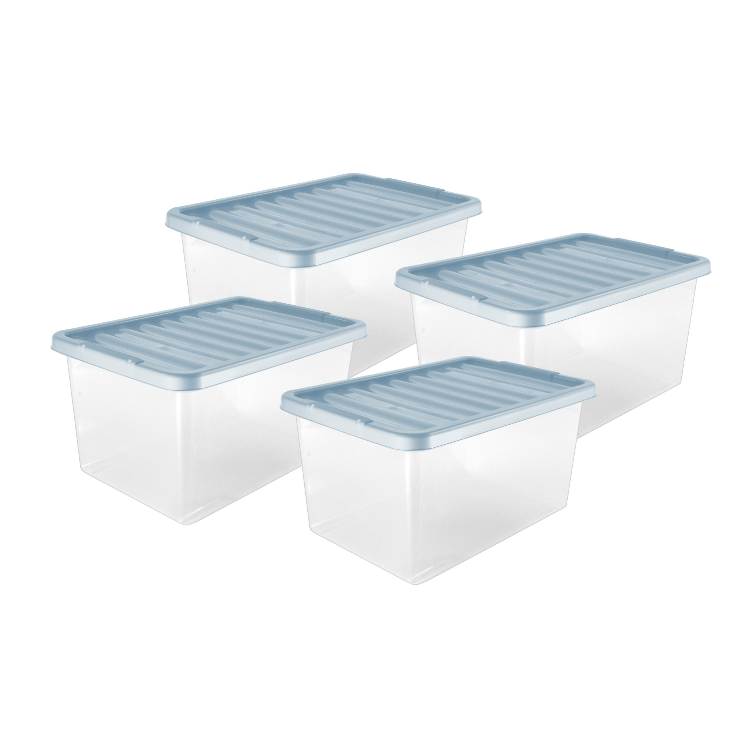 George Blue Tu 27L Plastic Storage Boxes - Pack Of 4