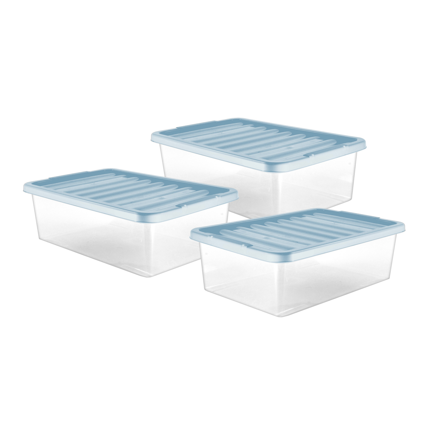George Blue Tu 32L Underbed Storage Boxes - Pack Of 3