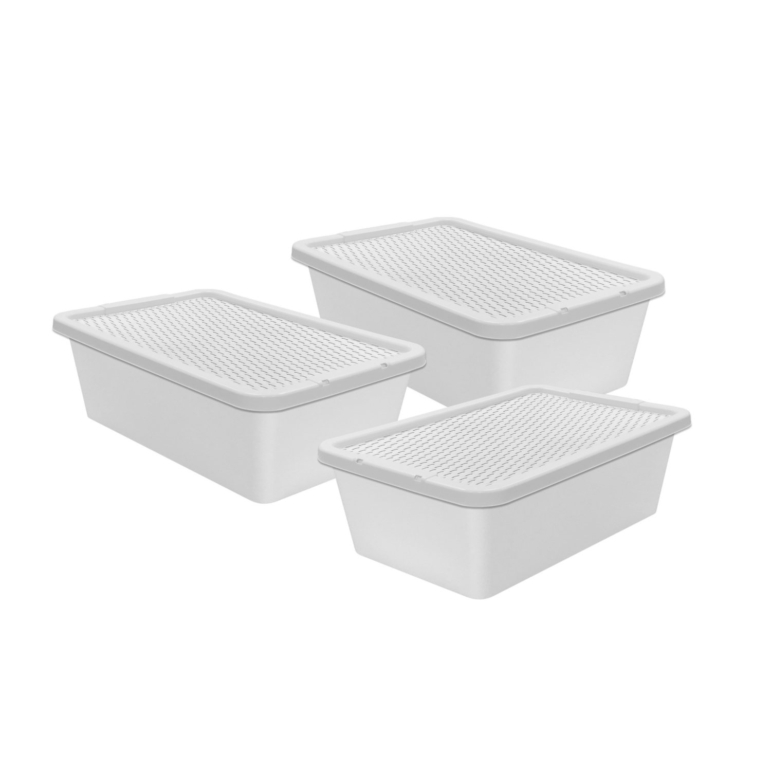 George Grey Tu 32L Plastic Rattan Effect Underbed Storage Boxes - Pack Of 3