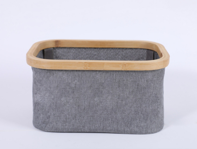 Grey Bamboo Storage Basket Home at ASDA