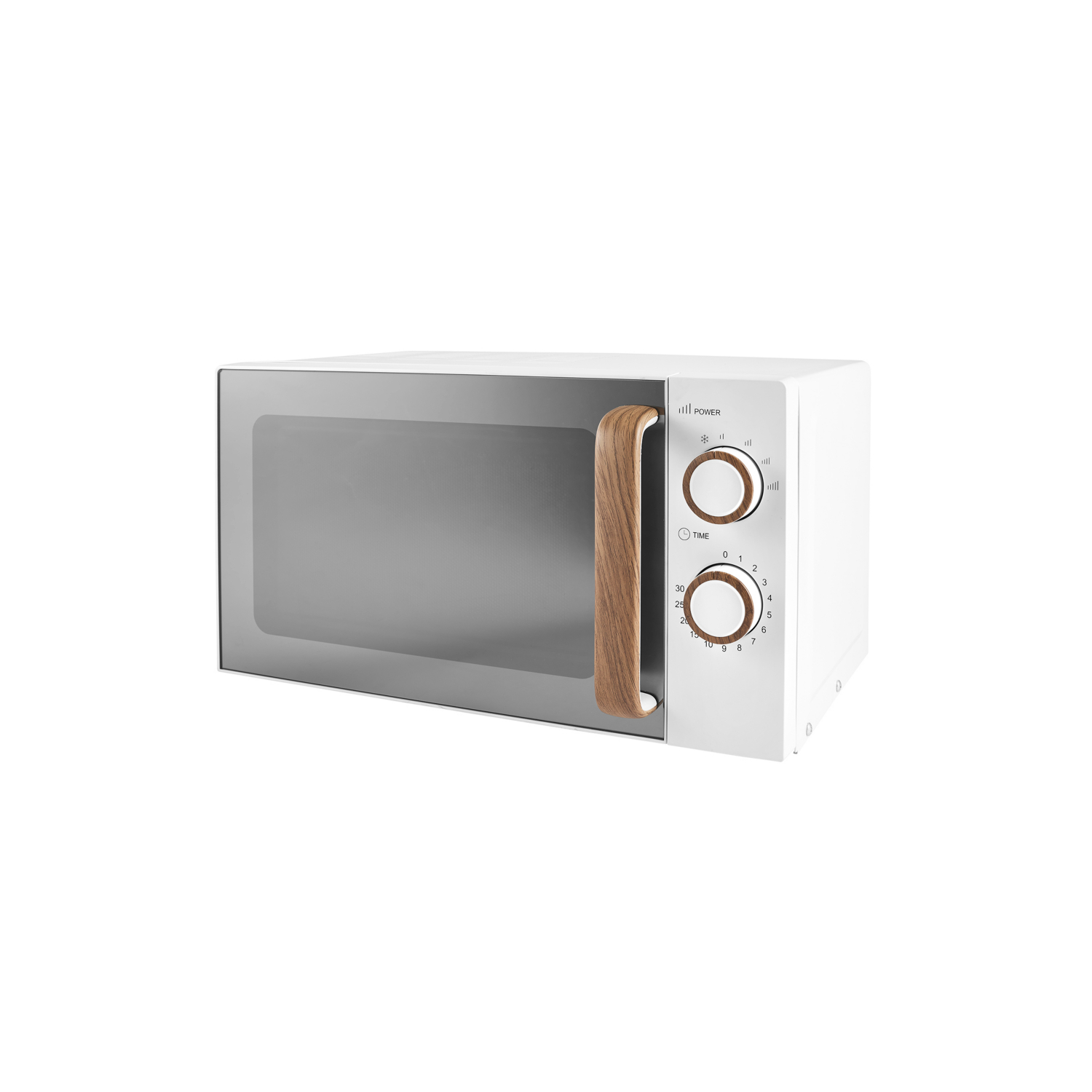 George White Matte Scandi 17L Manual Microwave