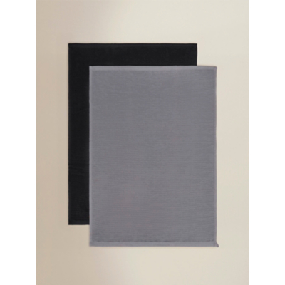 George Black & Grey Ribbed Tea Towels - Set of 2 - Black