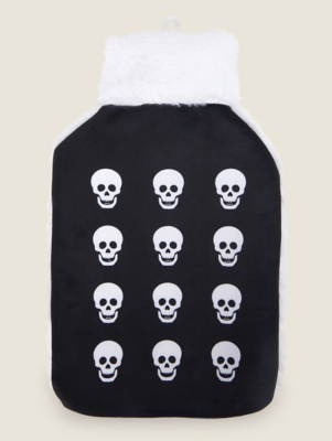 Black Skull Hot Water Bottle Home at ASDA