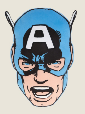 Marvel Captain America Blue Cushion Home at ASDA