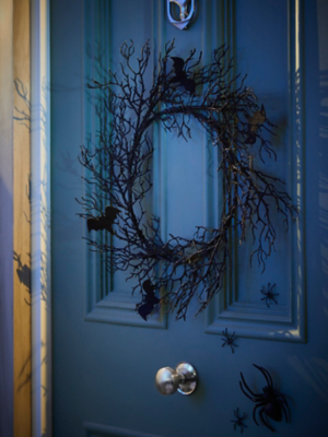 Black Halloween Wreath Halloween at ASDA