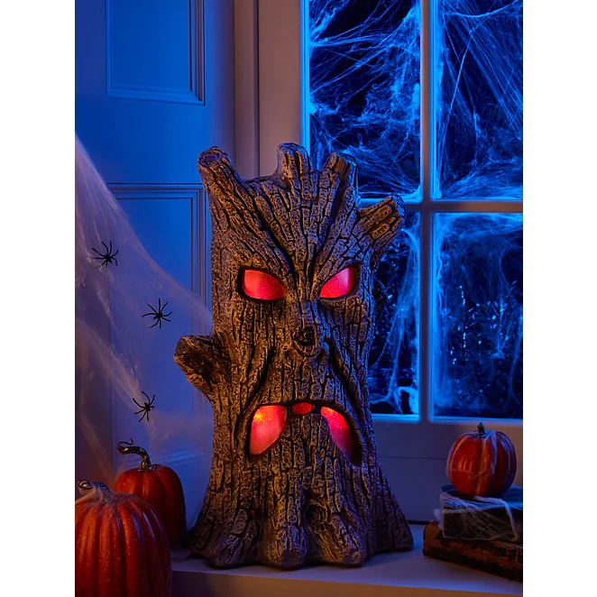 Grey Halloween Animated Tree Plaque Halloween at ASDA