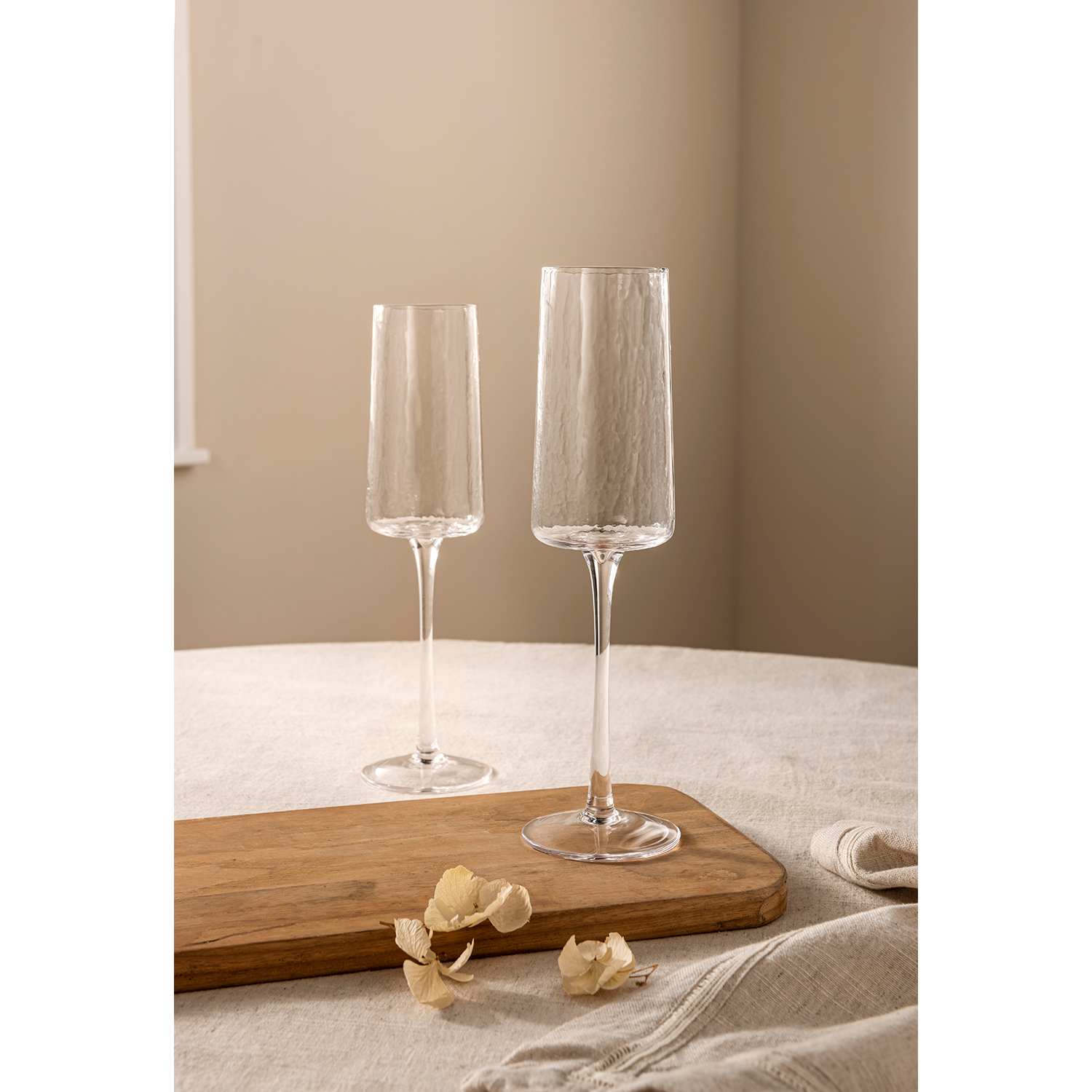 George Clear Stacey Solomon Hammered Champagne Glasses - Set Of 2
