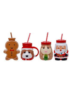 Christmas Mason Jar Set of 4 Home at ASDA