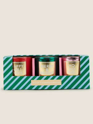 Christmas Brights Boxed 3 Votive Candle Gift Set Home at ASDA