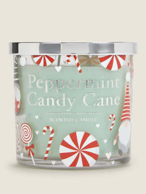 Green Christmas Gonk Peppermint Candy Cane Candle Home at ASDA