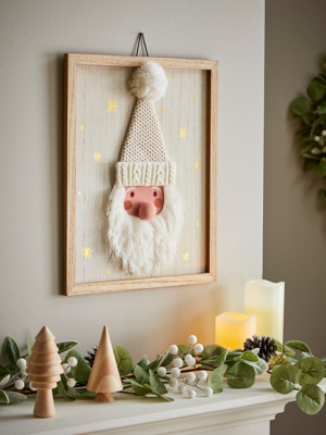 Natural Santa Christmas Wall Art Christmas at ASDA