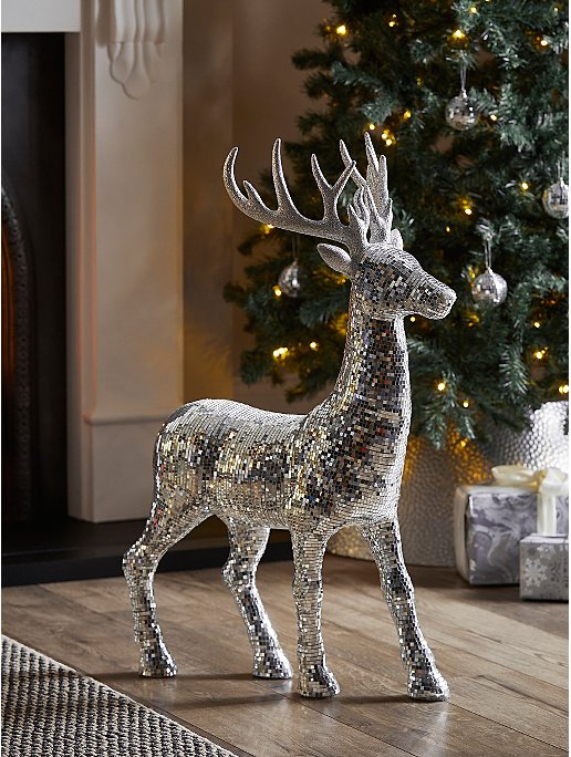 Silver Reindeer Christmas Decoration | Christmas | George at ASDA