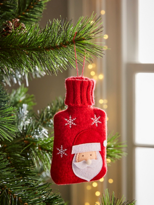Red Santa Hot Water Bottle Christmas Bauble Christmas at ASDA