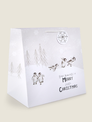 Extra Large Penguin Christmas Gift Bag Christmas at ASDA