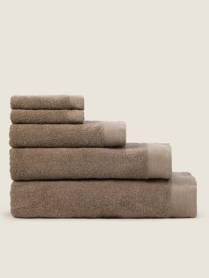 Warm Grey Cotton Towel Range Home at ASDA