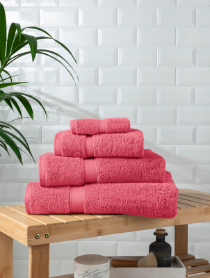 Bright Pink SuperSoft Cotton Towel Range Home at ASDA