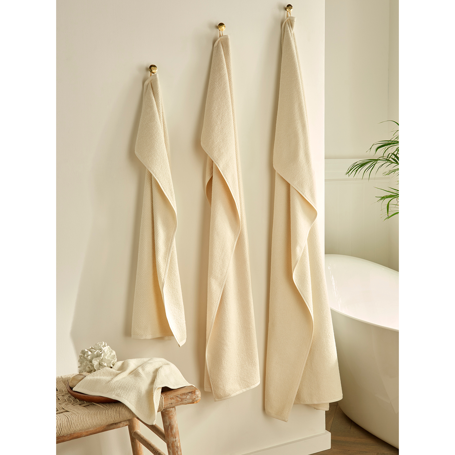 George Cream Stacey Solomon Popcorn Textured Towel Range