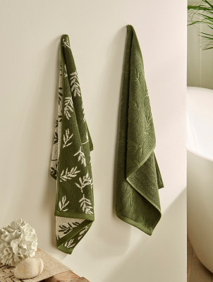 Stacey Solomon Green Olive Guest Towels Set of 2 Home at ASDA