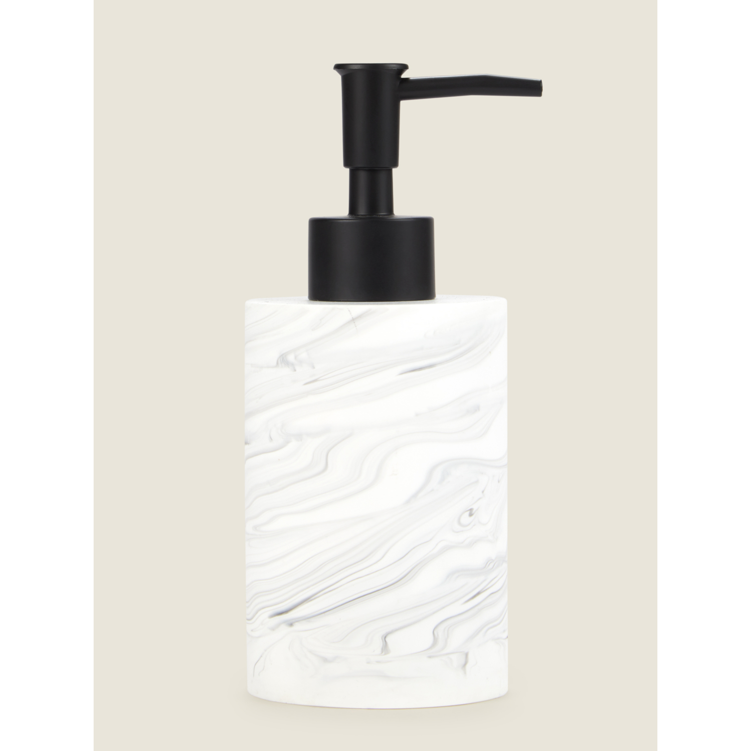 George White Marble-Effect Soap Dispenser