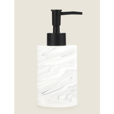 George White Marble-Effect Soap Dispenser
