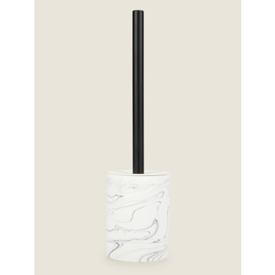 George White Marble-Effect Toilet Brush