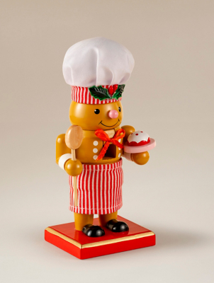 Christmas Gingerbread Wooden Nutcracker Chef Ornament
