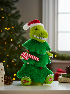 Christmas Green Dinosaur Animated Tree Christmas at ASDA