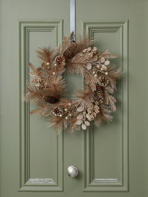 Gold Pinecone and Berries Christmas Wreath Christmas at ASDA