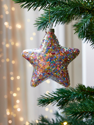 Iridescent Star Christmas Bauble Christmas at ASDA