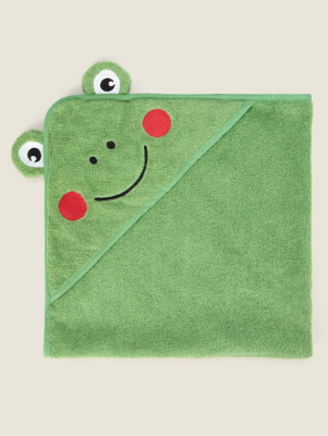 Green Frog Hooded Towel Baby at ASDA