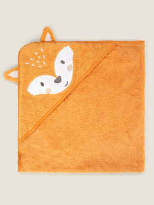 Orange Fox Hooded Towel Baby at ASDA