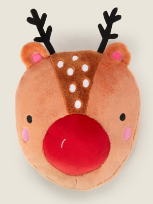 Reindeer 3D Shaped Christmas Cushion Home at ASDA