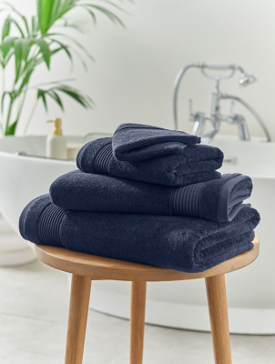 Navy Egyptian Cotton Towel Range Home at ASDA