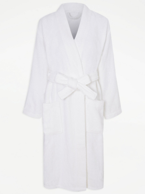 White Cotton Towelling Robe | Lingerie | George at ASDA