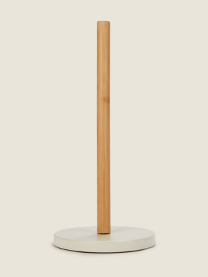 Cream Bamboo Toilet Roll Stand Home at ASDA